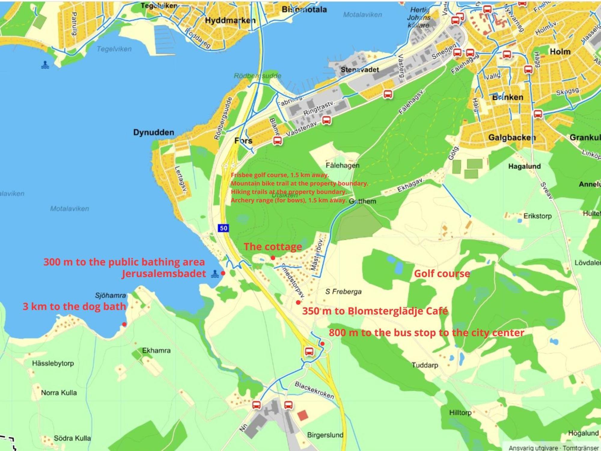 Boende - Stuga Naera Naturen, 3 Km Till Motala Centrum, Elbilsladdning Finns Pa Tomten - Privat Vaerd Exterior photo